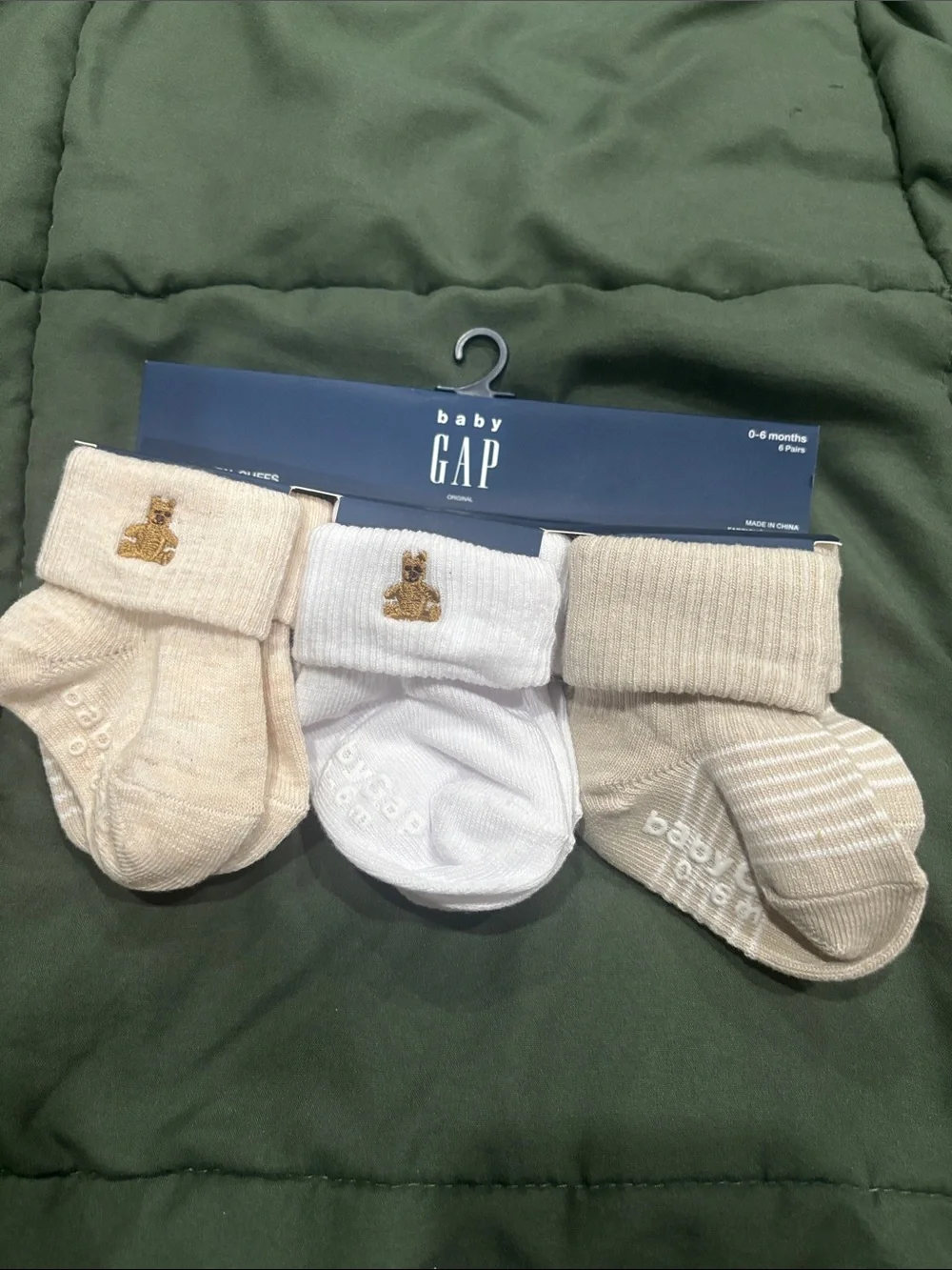 GAP Baby 3-Pack Neutral Socks - Beige & White